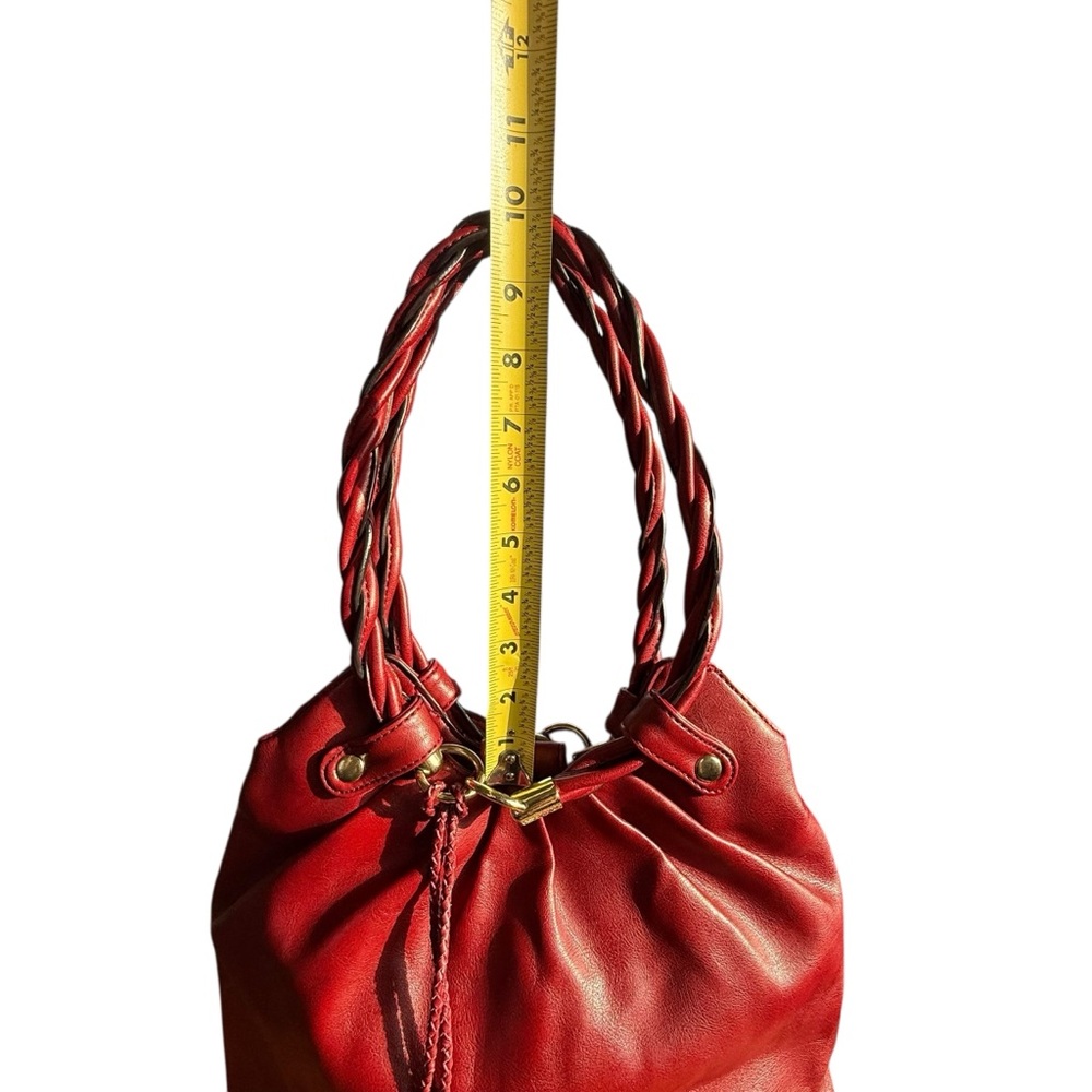 RELIC RED LEATHER HOBO BAG WITH BRAIDED STRAPS - Picture 4 of 10